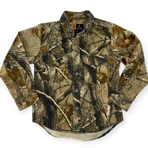 Browning Wasatch EUC Youth Realtree Camo Hunting Shirt Button Down Long Sleeve L